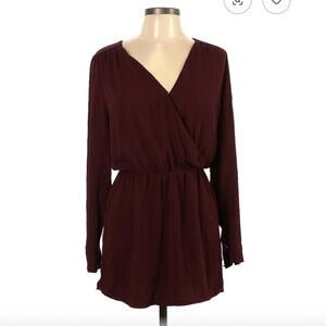 Cache Burgundy Casual Dress Size M